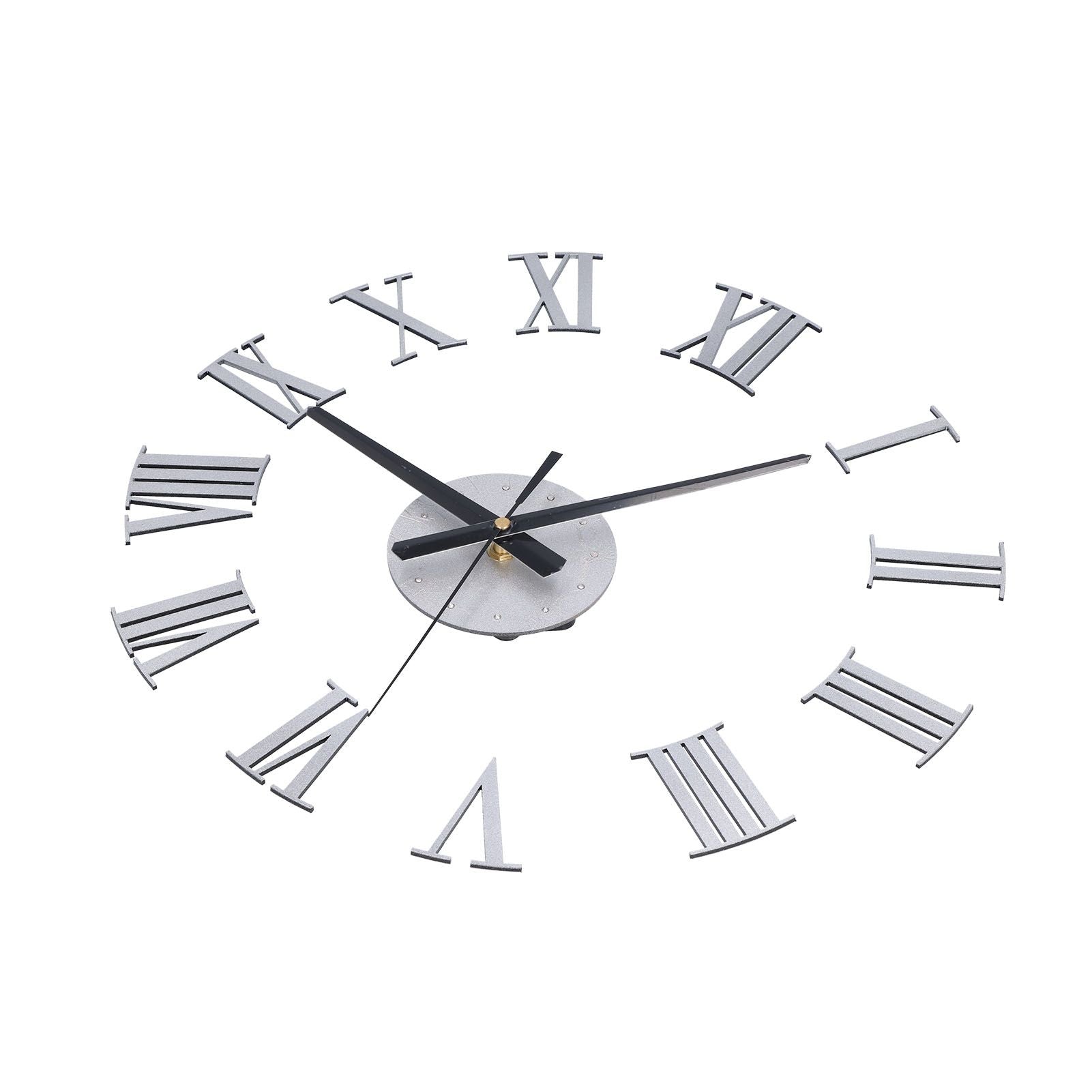 Roman Numerals Design Wall Clock Acrylic Mute Frameless DIY Wall Clock for Home Office V1294-YM0523-3115210179711
