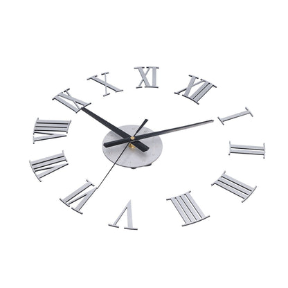 Roman Numerals Design Wall Clock Acrylic Mute Frameless DIY Wall Clock for Home Office V1294-YM0523-3115210179711