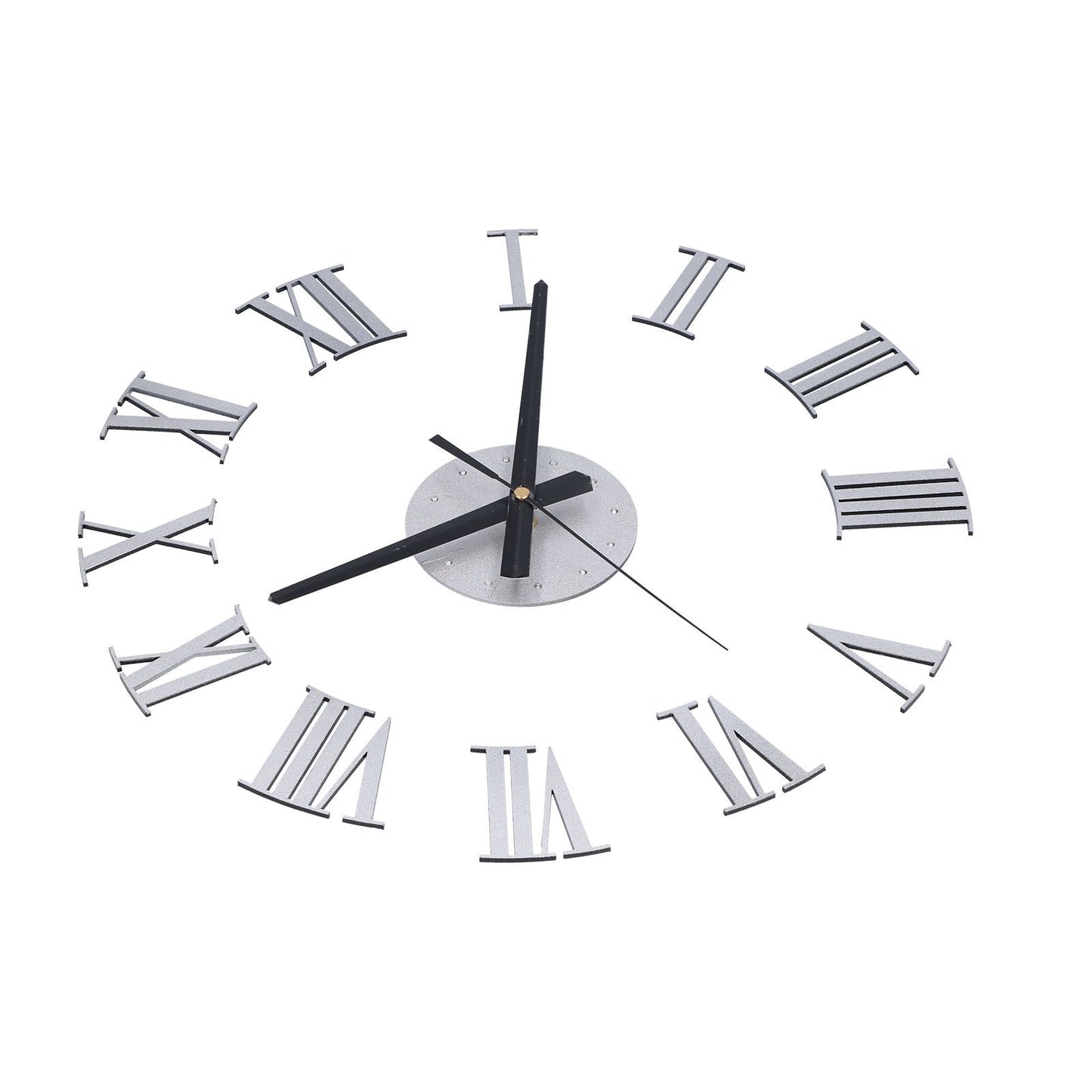 Roman Numerals Design Wall Clock Acrylic Mute Frameless DIY Wall Clock for Home Office V1294-YM0523-3115210179711