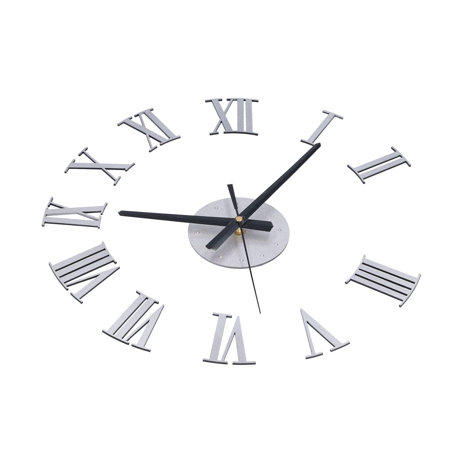 Roman Numerals Design Wall Clock Acrylic Mute Frameless DIY Wall Clock for Home Office V1294-YM0523-3115210179711