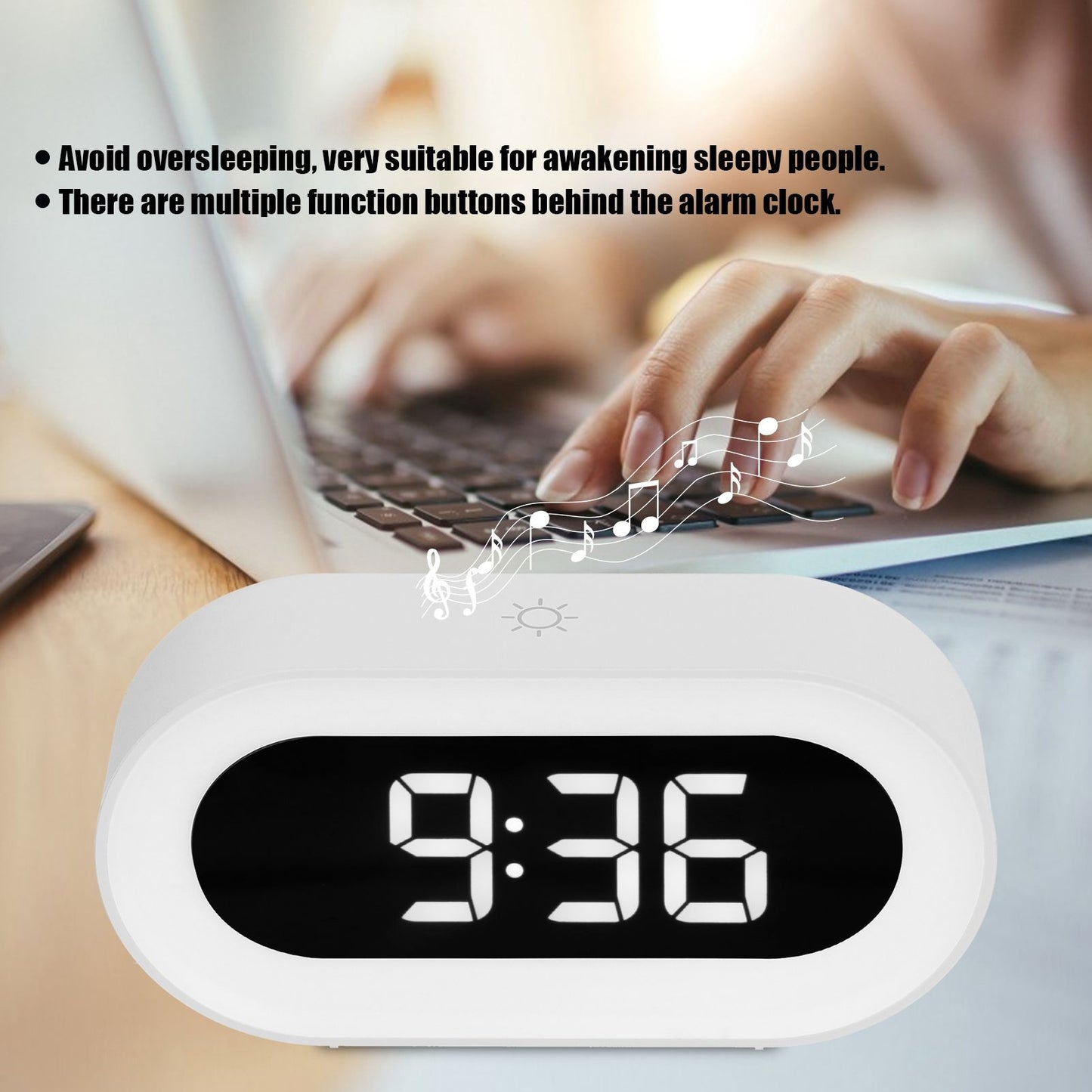 Night Light Alarm Clock LED Digital Display Music Alarm Clock Perpetual Calendar Clock with Memory V1294-YM0523-3115210192012