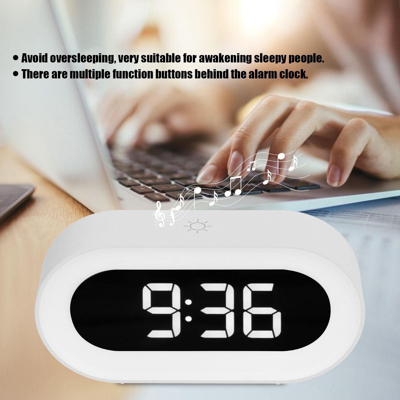 Night Light Alarm Clock LED Digital Display Music Alarm Clock Perpetual Calendar Clock with Memory V1294-YM0523-3115210192012