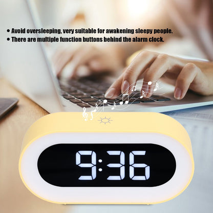 Night Light Alarm Clock LED Digital Display Music Alarm Clock Perpetual Calendar Clock with Memory V1294-YM0523-3115210192013