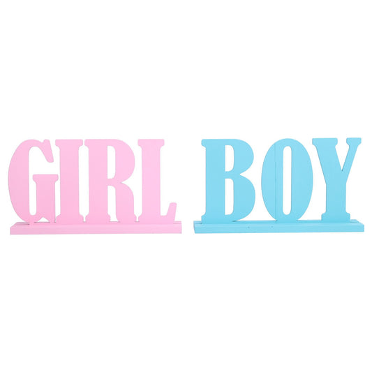 Gender Reveal Table Decorations Wooden Boy Girl Wood Signs for Baby Shower Gender Reveal Party Supplies V1294-YM0523-3115210192811