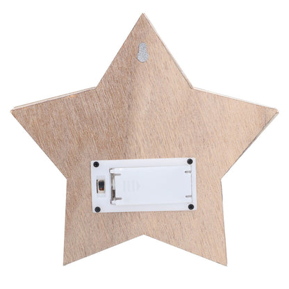 Wooden Star Shaped Ornament Christmas Decoration Ornaments Crafts with LED Light for Dining Table V1294-YM0523-3115210193111