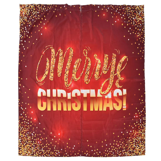 Christmas Curtain Polyester Fiber 3D Digital Printing Merry Christmas Custome Curtain for Outdoor Porch V1294-YM0523-3115210194411