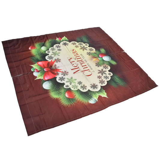 Christmas Curtain Polyester Fiber 3D Digital Printing Merry Christmas Custome Curtain for Outdoor Porch V1294-YM0523-3115210194414