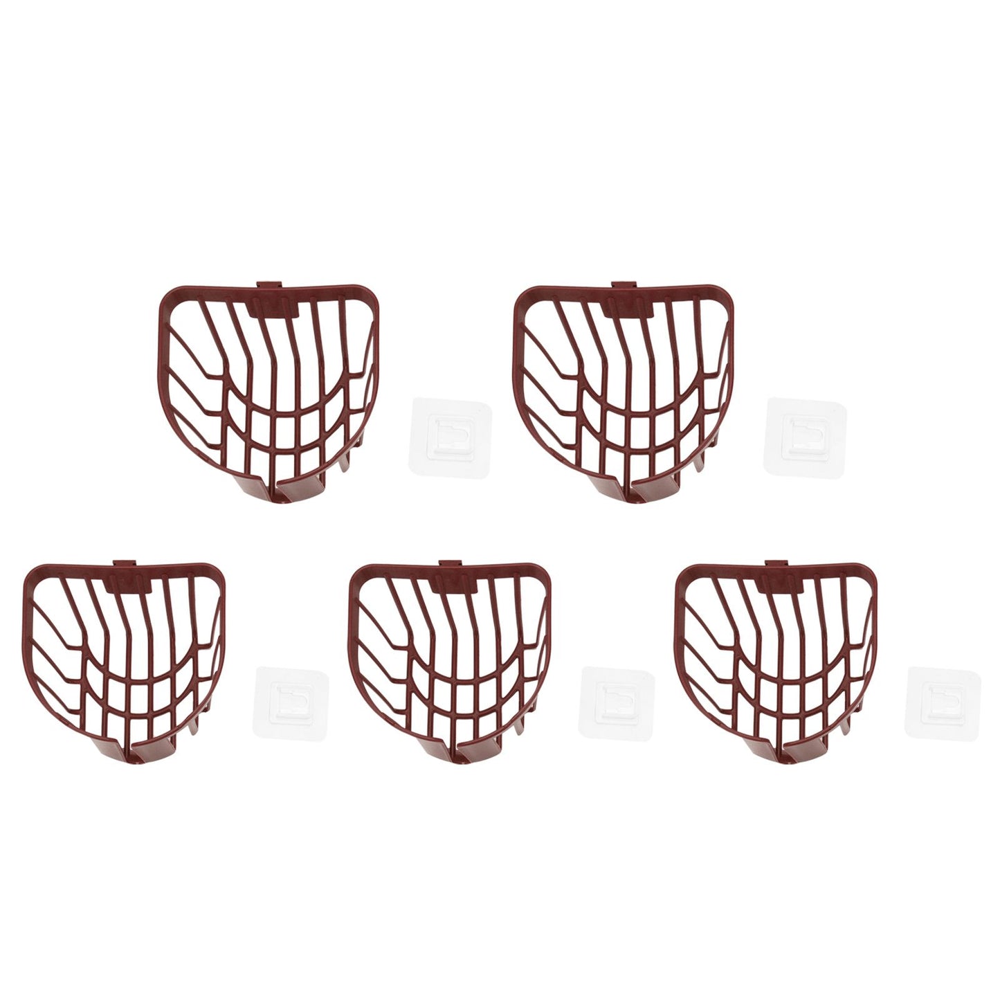 5pcs Hollow Tissue Box Holder Wall Mounted Adhesive Hanging Tissue Roll for Bathroom KitchenBrown V1294-YM0523-3115210196912
