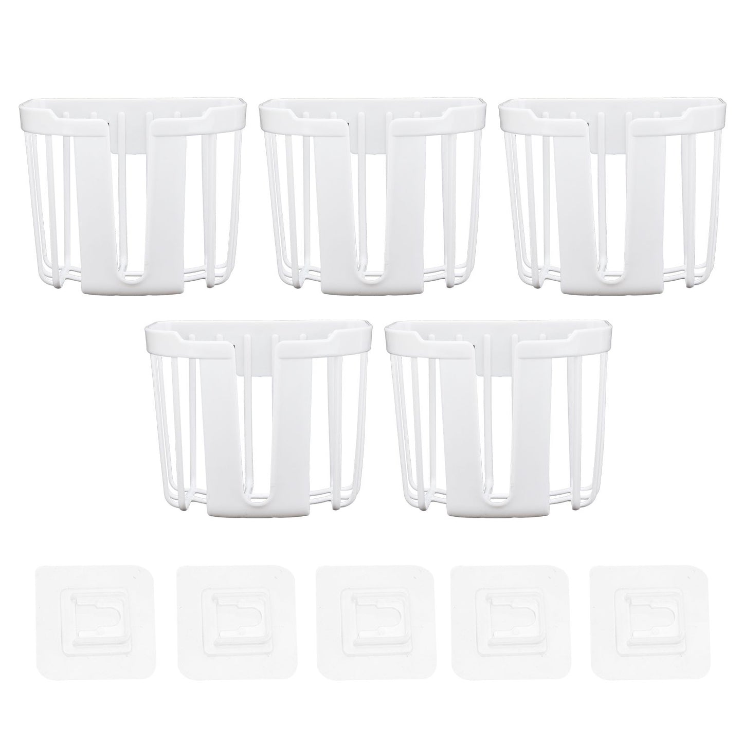 5pcs Hollow Tissue Box Holder Wall Mounted Adhesive Hanging Tissue Roll for Bathroom KitchenWhite V1294-YM0523-3115210196914