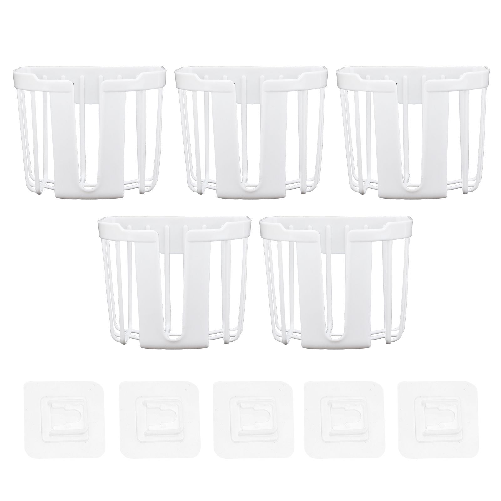 5pcs Hollow Tissue Box Holder Wall Mounted Adhesive Hanging Tissue Roll for Bathroom KitchenWhite V1294-YM0523-3115210196914