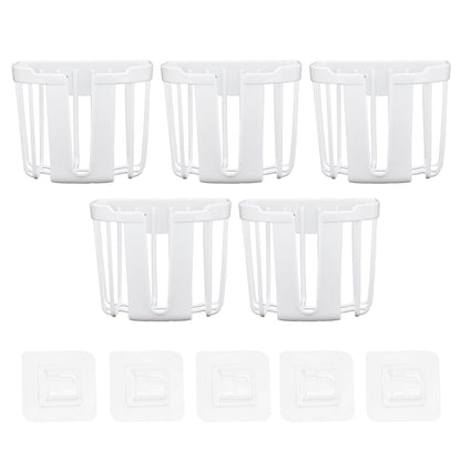 5pcs Hollow Tissue Box Holder Wall Mounted Adhesive Hanging Tissue Roll for Bathroom KitchenWhite V1294-YM0523-3115210196914