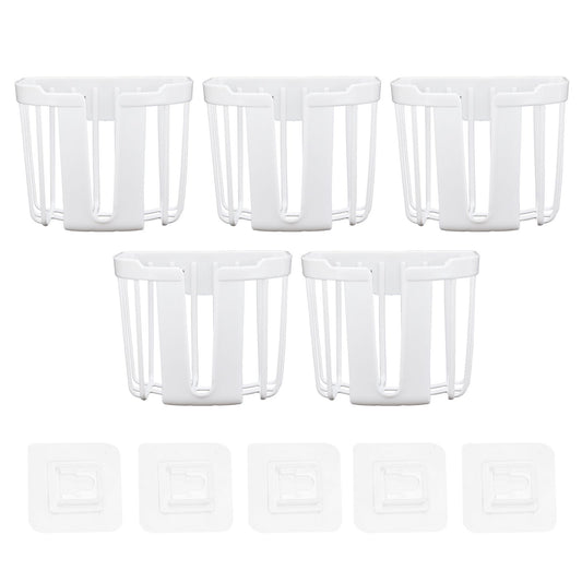 5pcs Hollow Tissue Box Holder Wall Mounted Adhesive Hanging Tissue Roll for Bathroom KitchenWhite V1294-YM0523-3115210196914