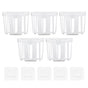 5pcs Hollow Tissue Box Holder Wall Mounted Adhesive Hanging Tissue Roll for Bathroom KitchenWhite V1294-YM0523-3115210196914