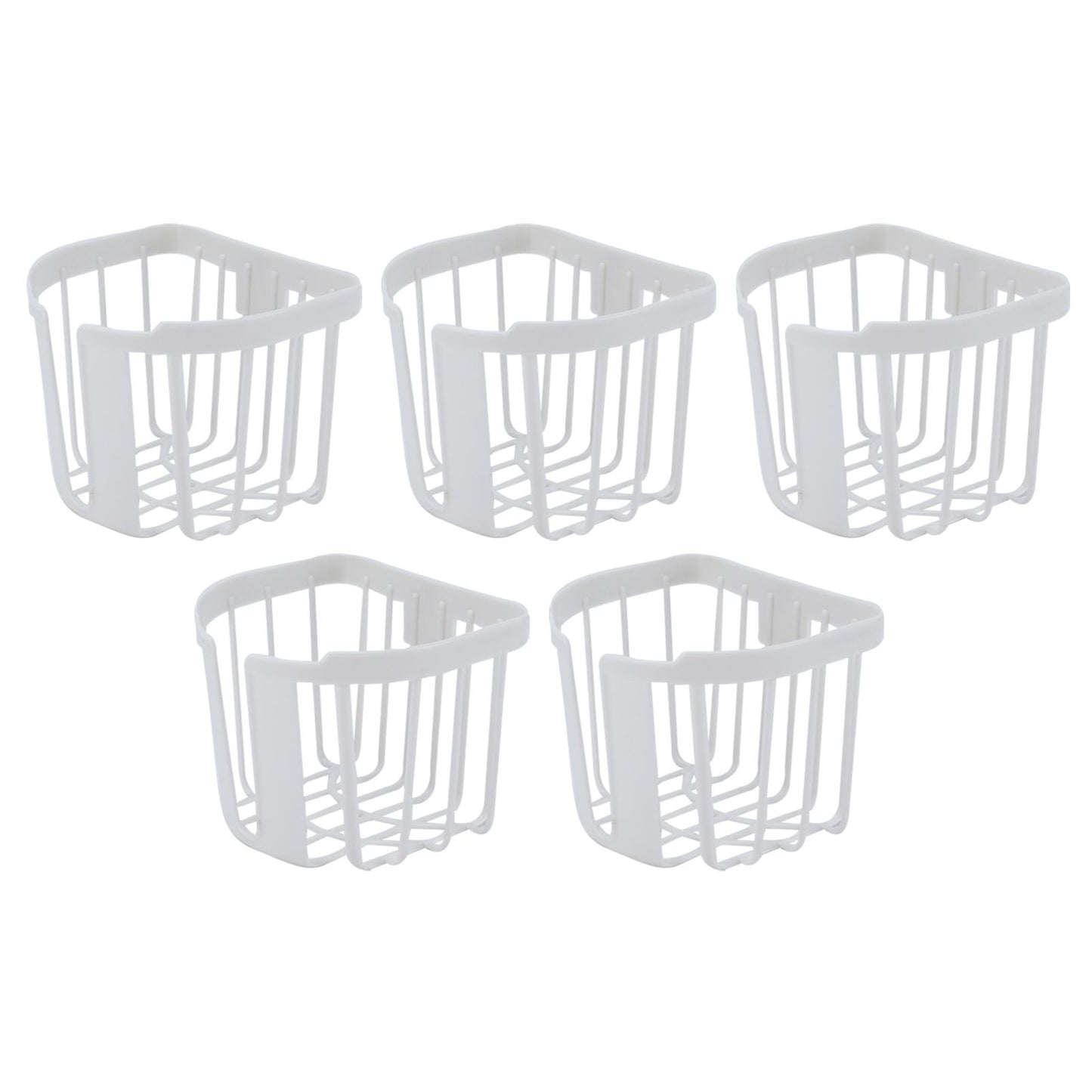 5pcs Hollow Tissue Box Holder Wall Mounted Adhesive Hanging Tissue Roll for Bathroom KitchenWhite V1294-YM0523-3115210196914