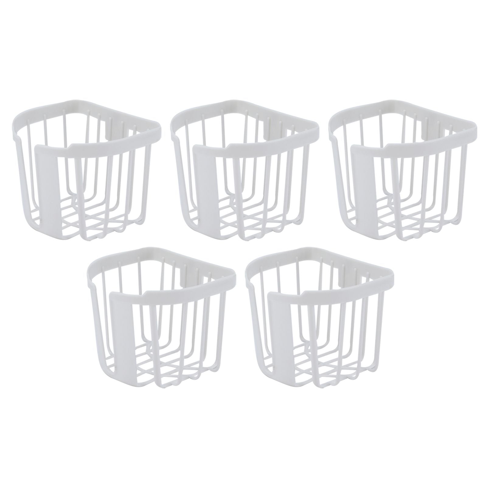 5pcs Hollow Tissue Box Holder Wall Mounted Adhesive Hanging Tissue Roll for Bathroom KitchenWhite V1294-YM0523-3115210196914
