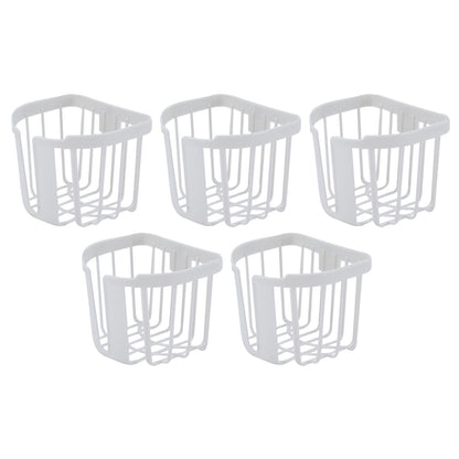 5pcs Hollow Tissue Box Holder Wall Mounted Adhesive Hanging Tissue Roll for Bathroom KitchenWhite V1294-YM0523-3115210196914