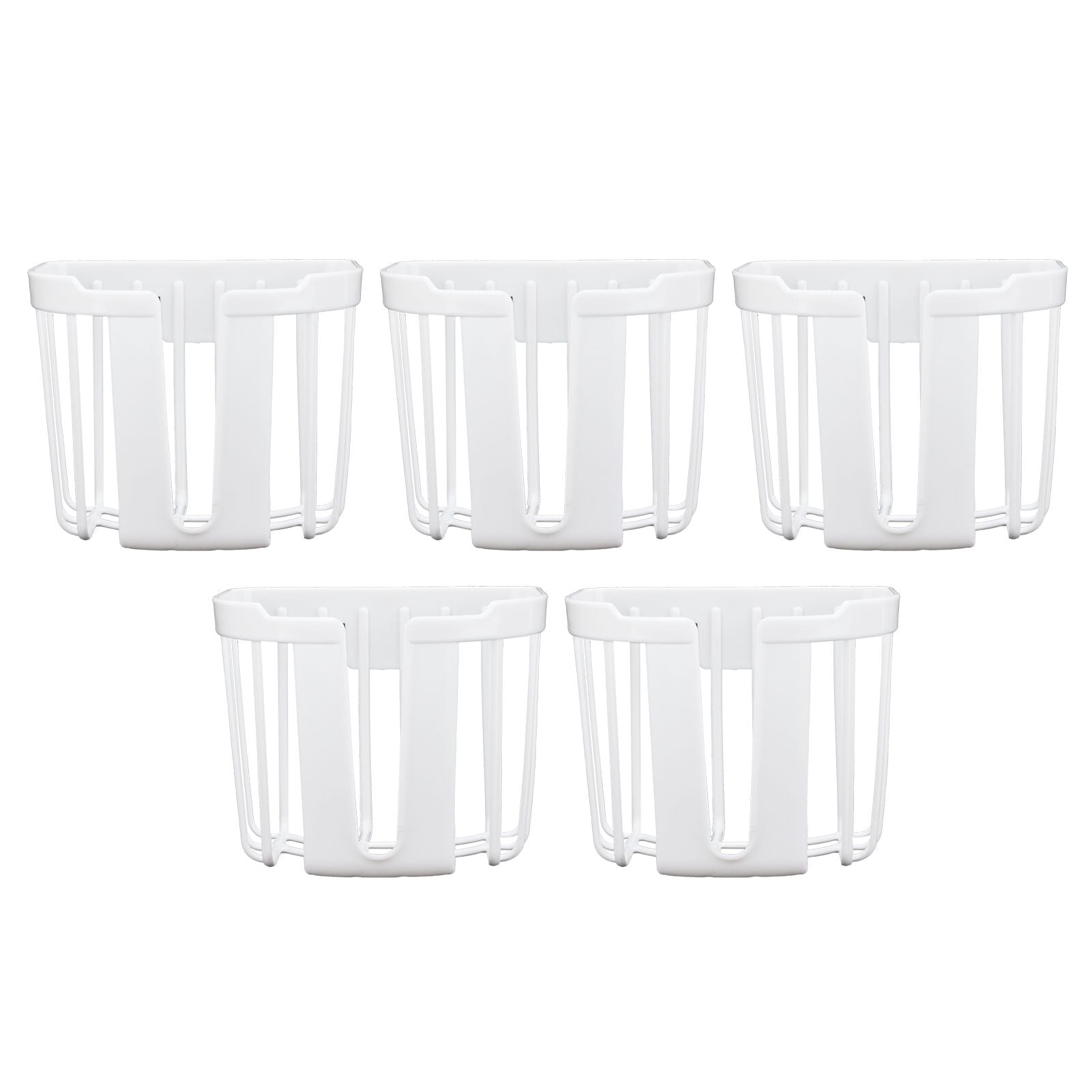 5pcs Hollow Tissue Box Holder Wall Mounted Adhesive Hanging Tissue Roll for Bathroom KitchenWhite V1294-YM0523-3115210196914