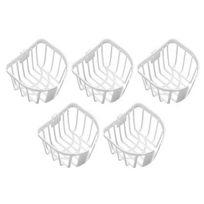 5pcs Hollow Tissue Box Holder Wall Mounted Adhesive Hanging Tissue Roll for Bathroom KitchenWhite V1294-YM0523-3115210196914