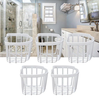 5pcs Hollow Tissue Box Holder Wall Mounted Adhesive Hanging Tissue Roll for Bathroom KitchenWhite V1294-YM0523-3115210196914
