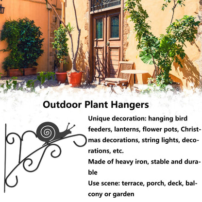 Hanging Plant Bracket Stable and Sturdy Iron Decorative Plant Hanger for Flower Bird Feeder LanternsSnails V1294-YM0523-3115210198013