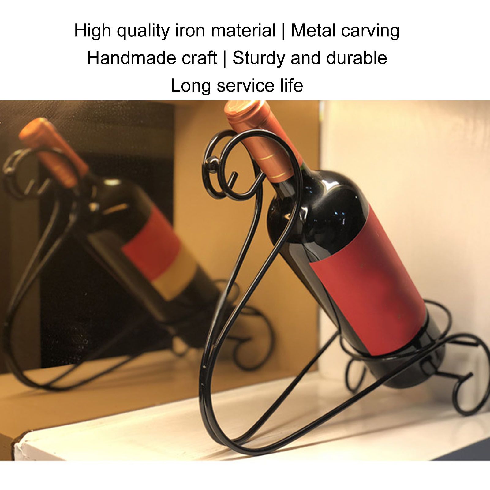 Red Wine Rack Decorative Iron Modern Simple Wine Bottle Display Holder for Living Room Wine Cabinet V1294-YM0523-3115210202311