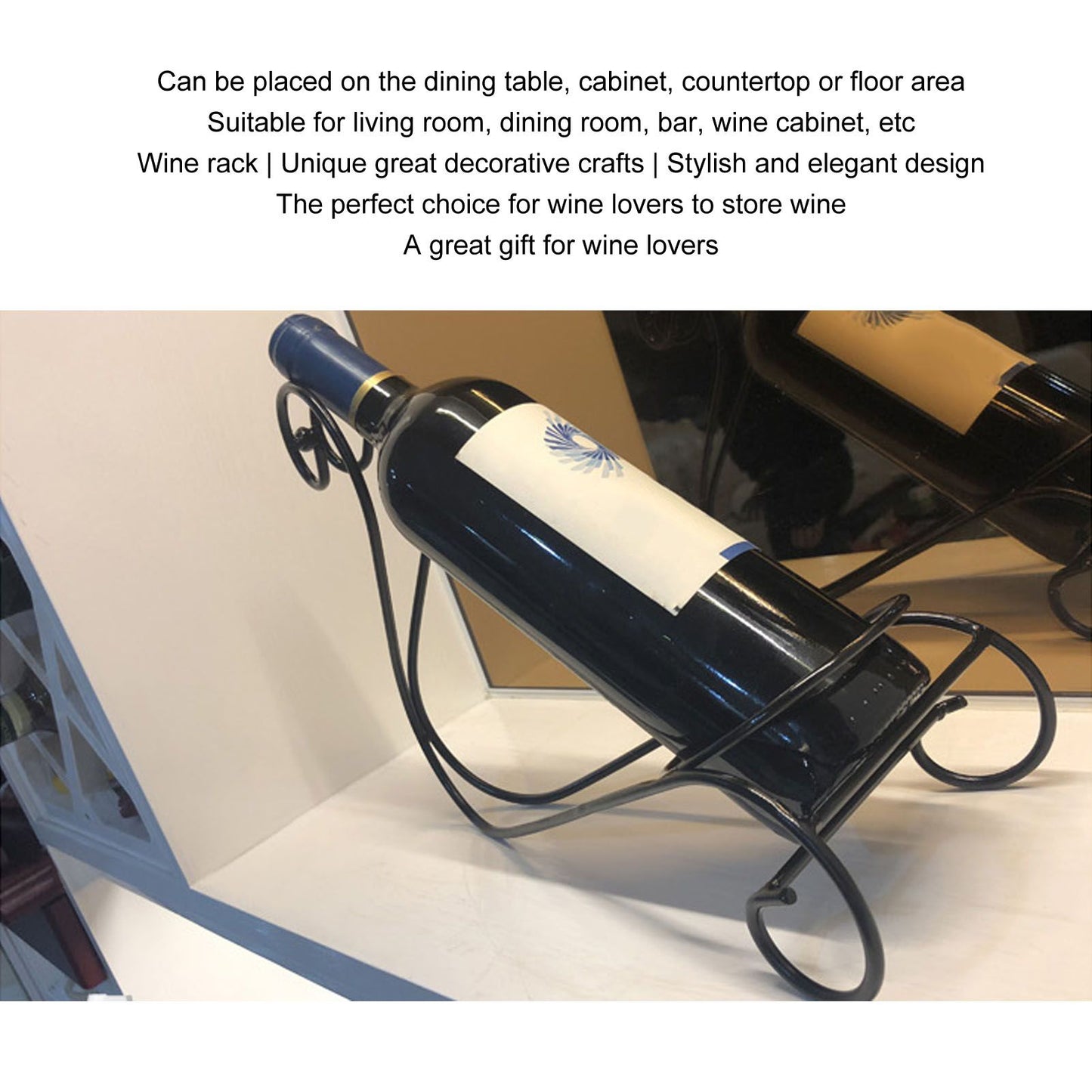 Red Wine Rack Decorative Iron Modern Simple Wine Bottle Display Holder for Living Room Wine Cabinet V1294-YM0523-3115210202311