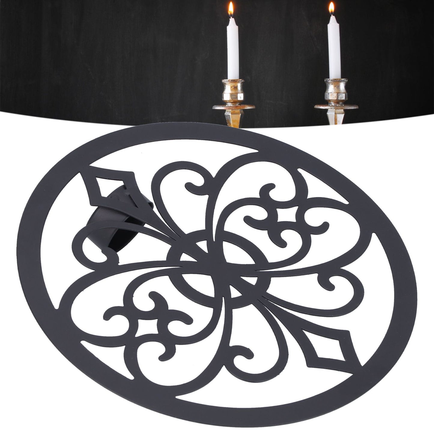 Wall Hanging Candle Holders Black European Retro Prevent Dripping Baroque Wall Candlestick V1294-YM0523-3115210203211