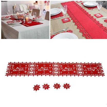Christmas Table Runner Placemat Heat Protection Water Absorption Felt Table Runner Placemat(4 English V1294-YM0523-3115210205214