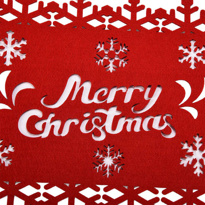 Christmas Table Runner Placemat Heat Protection Water Absorption Felt Table Runner Placemat(4 English V1294-YM0523-3115210205214