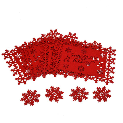 Christmas Table Runner Placemat Heat Protection Water Absorption Felt Table Runner Placemat(4 English V1294-YM0523-3115210205214