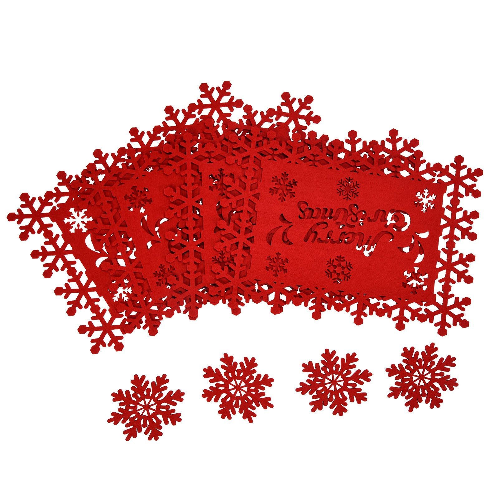 Christmas Table Runner Placemat Heat Protection Water Absorption Felt Table Runner Placemat(4 English V1294-YM0523-3115210205214