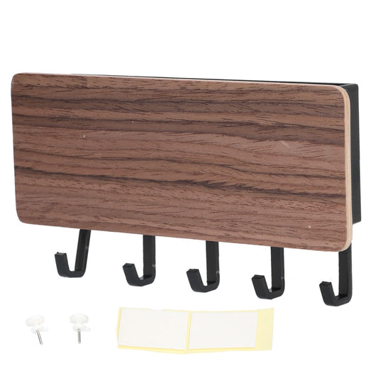 Wall Mounted Key Holder Bamboo Modern Anti Slip Key Hanger for Home Office Living RoomBrown V1294-YM0523-3115210206112