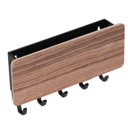 Wall Mounted Key Holder Bamboo Modern Anti Slip Key Hanger for Home Office Living RoomBrown V1294-YM0523-3115210206112