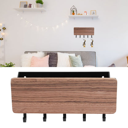 Wall Mounted Key Holder Bamboo Modern Anti Slip Key Hanger for Home Office Living RoomBrown V1294-YM0523-3115210206112