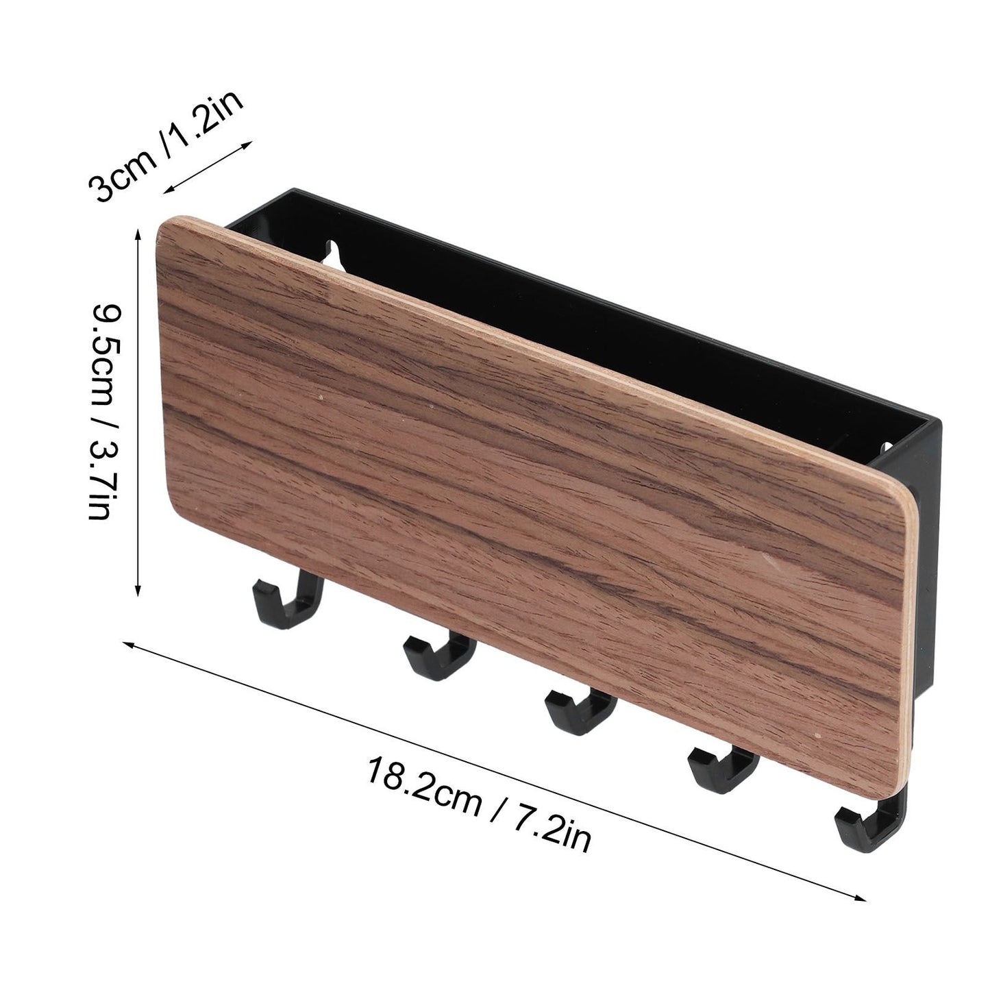 Wall Mounted Key Holder Bamboo Modern Anti Slip Key Hanger for Home Office Living RoomBrown V1294-YM0523-3115210206112