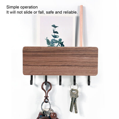 Wall Mounted Key Holder Bamboo Modern Anti Slip Key Hanger for Home Office Living RoomBrown V1294-YM0523-3115210206112