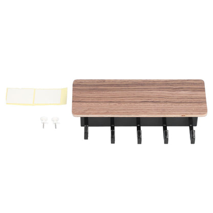 Wall Mounted Key Holder Bamboo Modern Anti Slip Key Hanger for Home Office Living RoomBrown V1294-YM0523-3115210206112