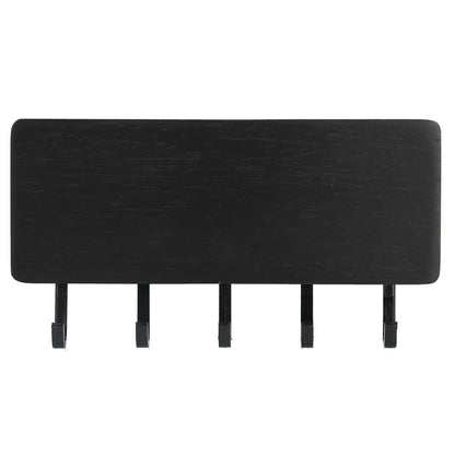 Wall Mounted Key Holder Bamboo Modern Anti Slip Key Hanger for Home Office Living RoomBlack V1294-YM0523-3115210206113