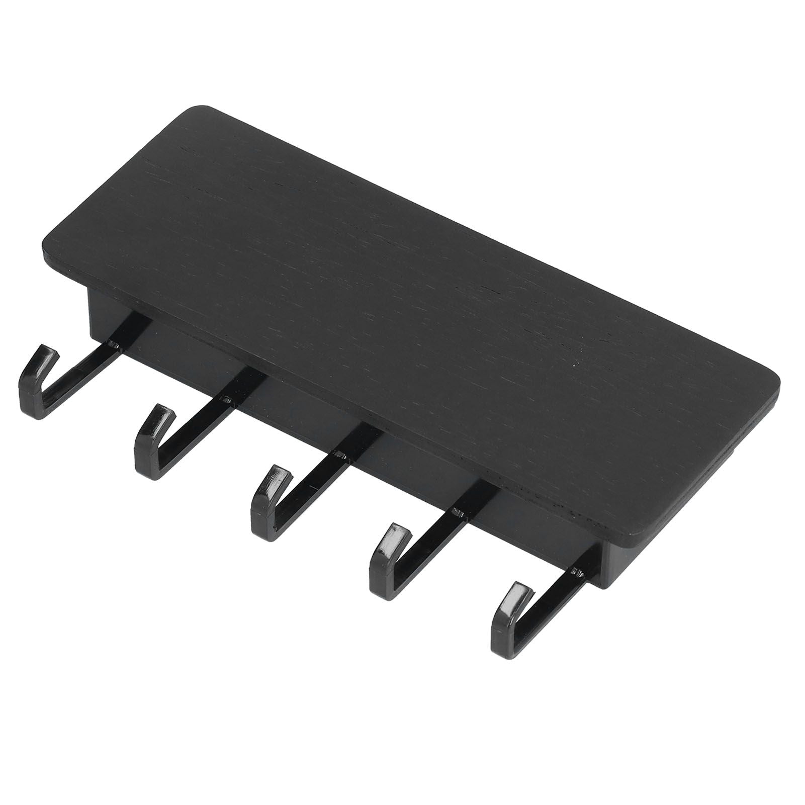Wall Mounted Key Holder Bamboo Modern Anti Slip Key Hanger for Home Office Living RoomBlack V1294-YM0523-3115210206113