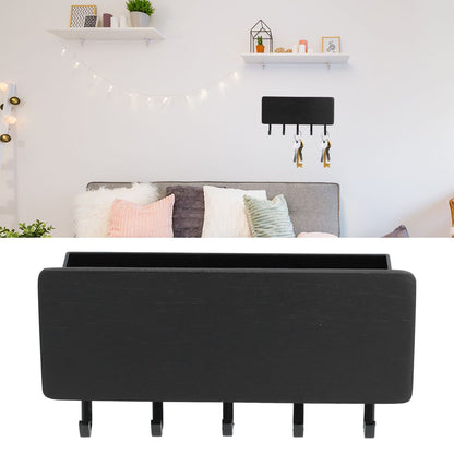 Wall Mounted Key Holder Bamboo Modern Anti Slip Key Hanger for Home Office Living RoomBlack V1294-YM0523-3115210206113
