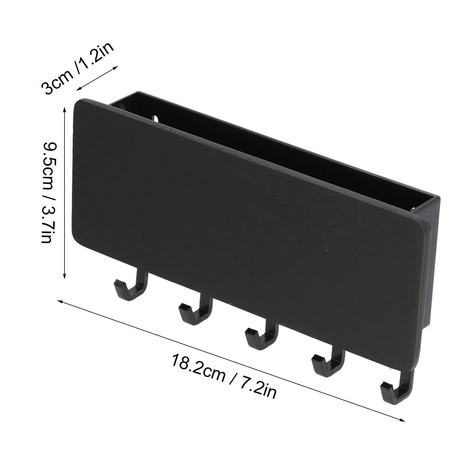 Wall Mounted Key Holder Bamboo Modern Anti Slip Key Hanger for Home Office Living RoomBlack V1294-YM0523-3115210206113