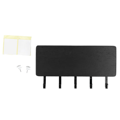 Wall Mounted Key Holder Bamboo Modern Anti Slip Key Hanger for Home Office Living RoomBlack V1294-YM0523-3115210206113