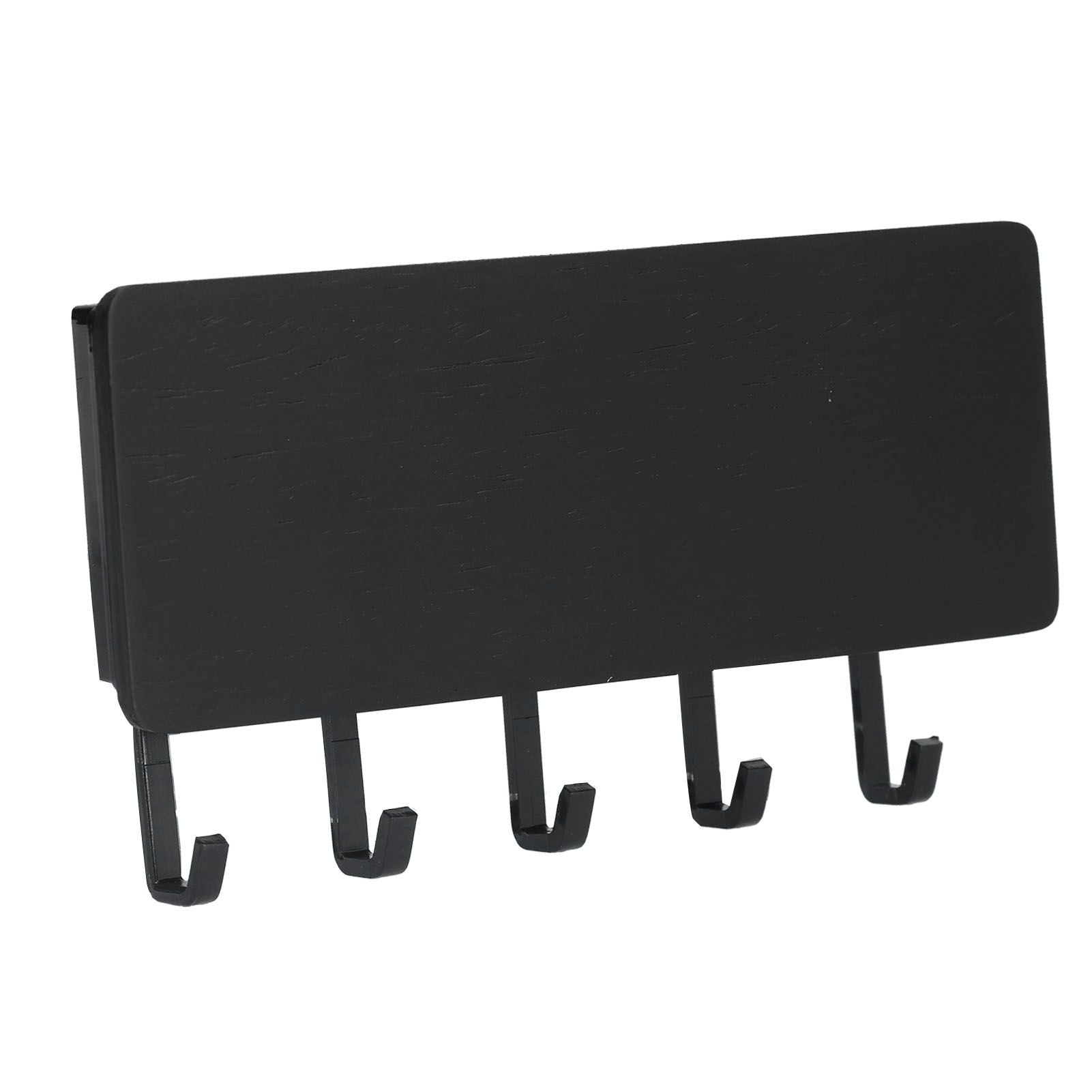Wall Mounted Key Holder Bamboo Modern Anti Slip Key Hanger for Home Office Living RoomBlack V1294-YM0523-3115210206113