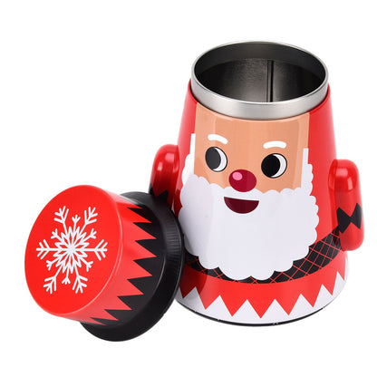 Christmas Candy Iron Box Roly Poly Design Santa Claus Snowman Candy Cans Storage BoxSanta Claus V1294-YM0523-3115210208011