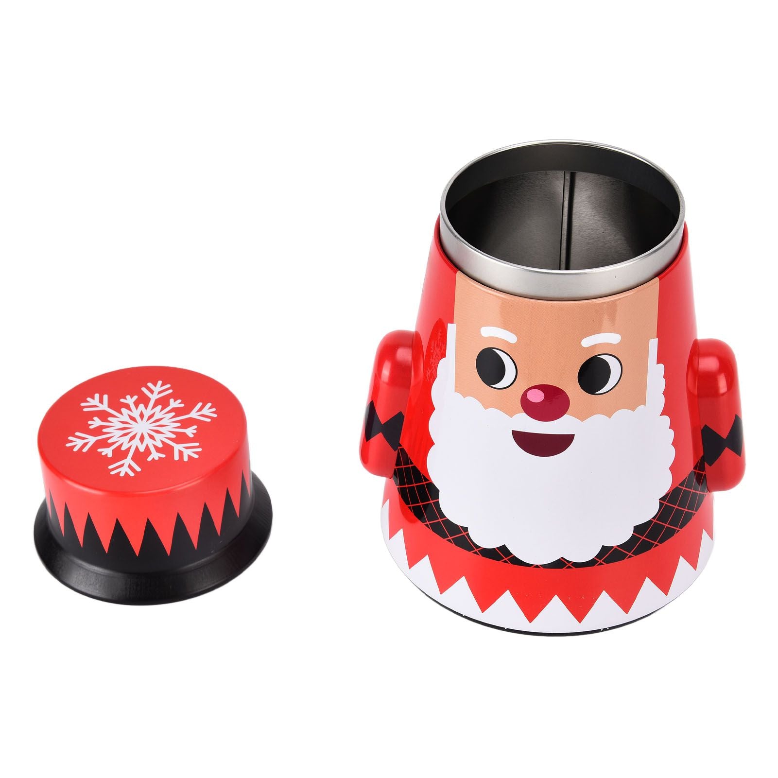 Christmas Candy Iron Box Roly Poly Design Santa Claus Snowman Candy Cans Storage BoxSanta Claus V1294-YM0523-3115210208011