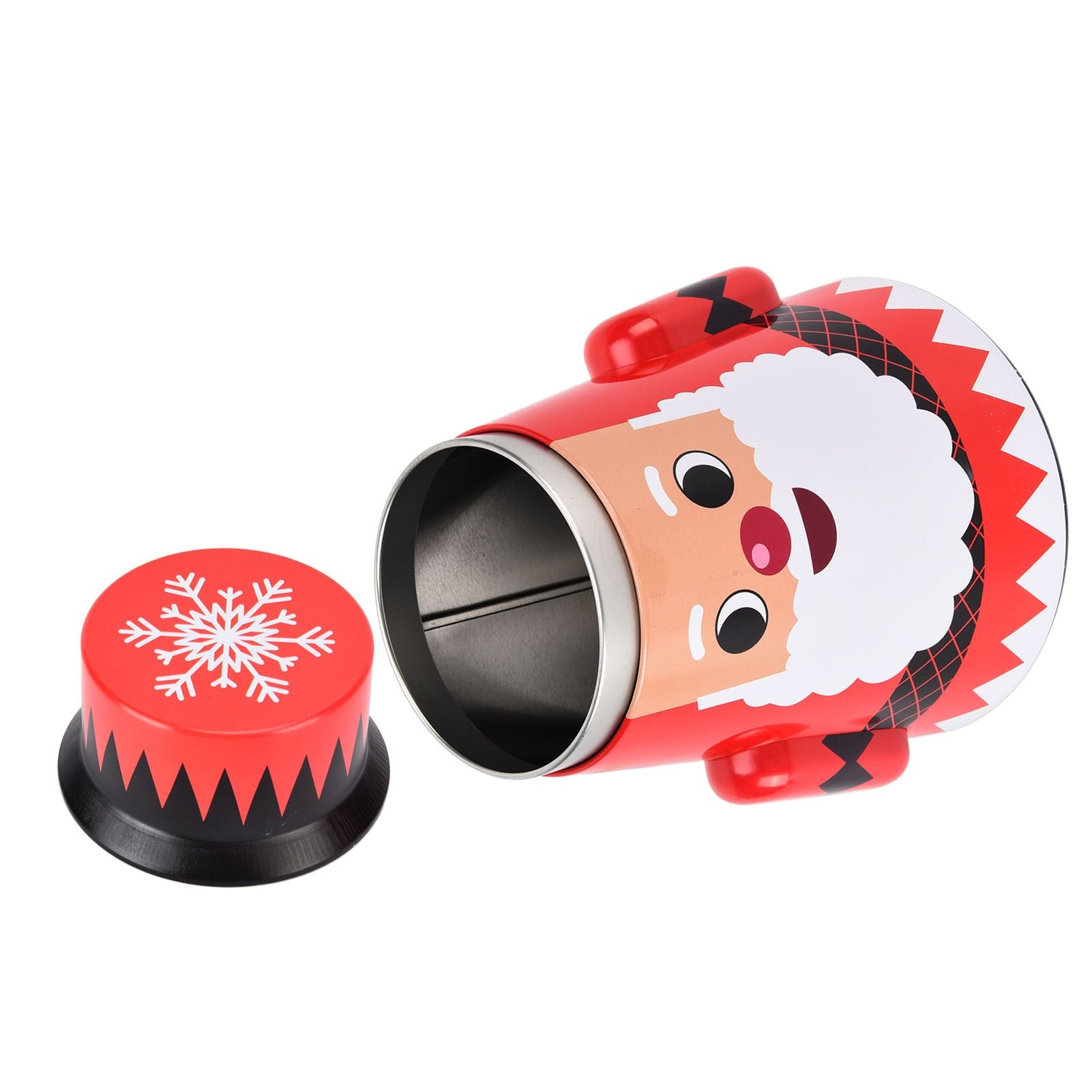 Christmas Candy Iron Box Roly Poly Design Santa Claus Snowman Candy Cans Storage BoxSanta Claus V1294-YM0523-3115210208011