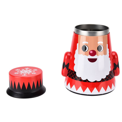 Christmas Candy Iron Box Roly Poly Design Santa Claus Snowman Candy Cans Storage BoxSanta Claus V1294-YM0523-3115210208011