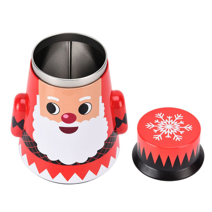 Christmas Candy Iron Box Roly Poly Design Santa Claus Snowman Candy Cans Storage BoxSanta Claus V1294-YM0523-3115210208011
