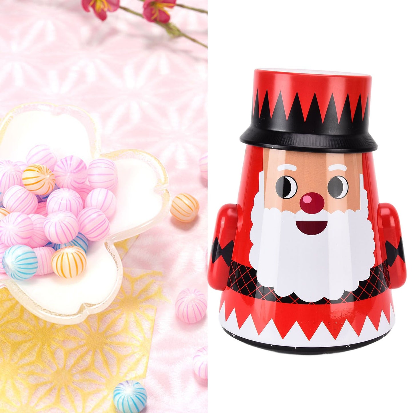 Christmas Candy Iron Box Roly Poly Design Santa Claus Snowman Candy Cans Storage BoxSanta Claus V1294-YM0523-3115210208011
