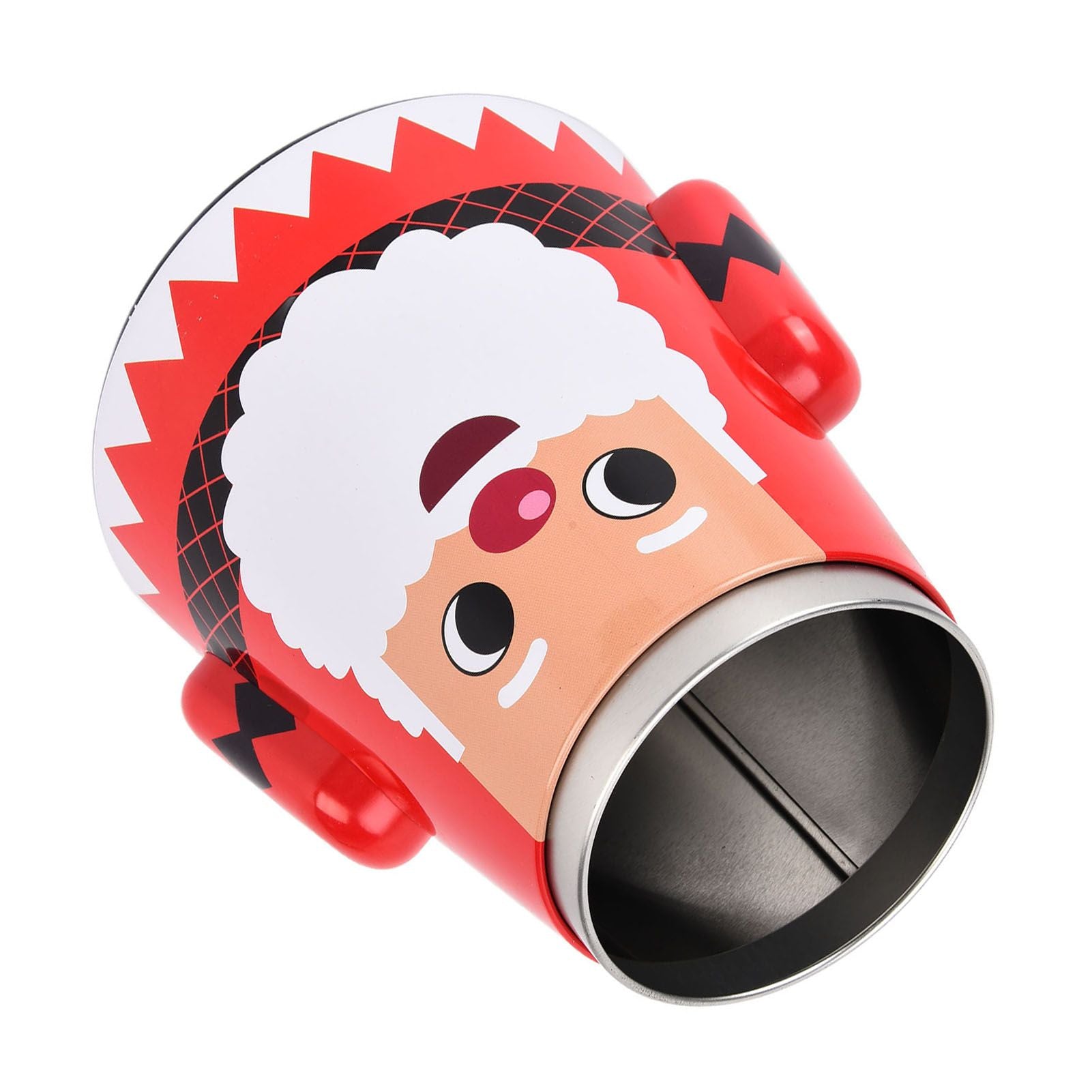 Christmas Candy Iron Box Roly Poly Design Santa Claus Snowman Candy Cans Storage BoxSanta Claus V1294-YM0523-3115210208011